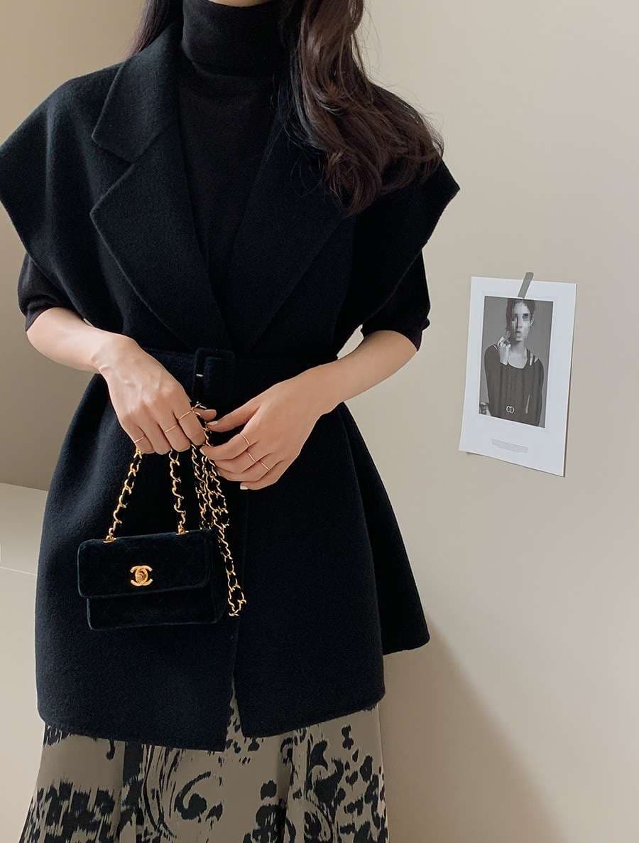 イエベ春/イエベ秋服　ベルト付きベストジャケット