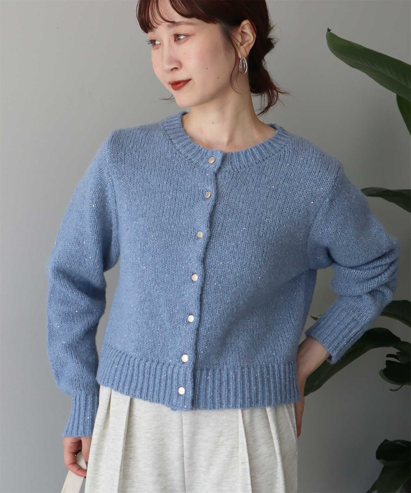 イエベ春/イエベ秋服　スクエアネックニットアンサンブルセット