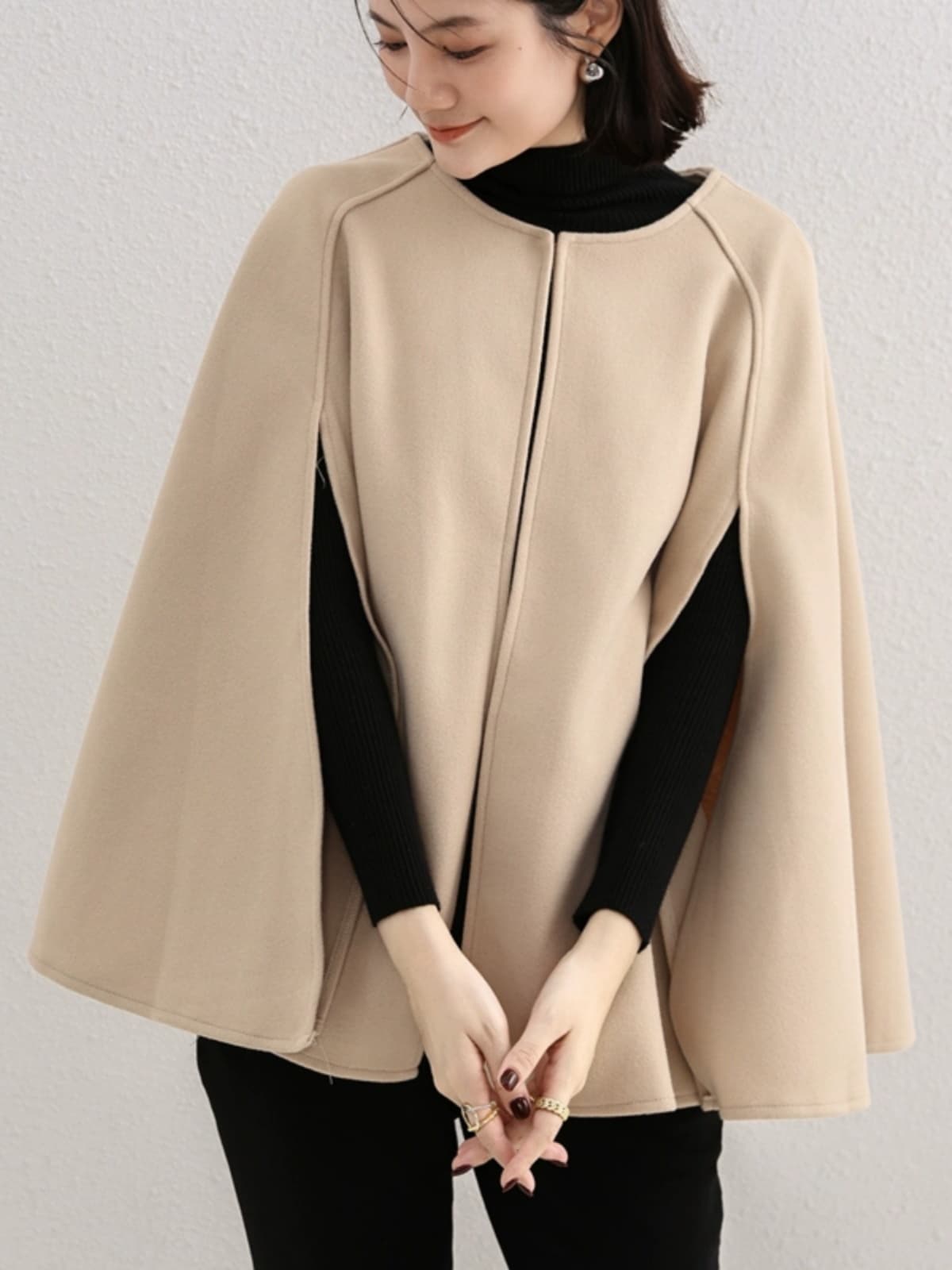 イエベ春/イエベ秋服　エレガントケープデザインジャケット