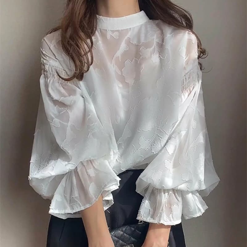イエベ春/イエベ秋服　花影シアーブラウス