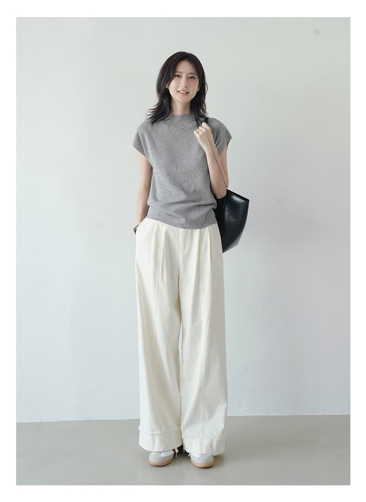 イエベ春/イエベ秋服　ほっそり見せ長身キャップスリーブ