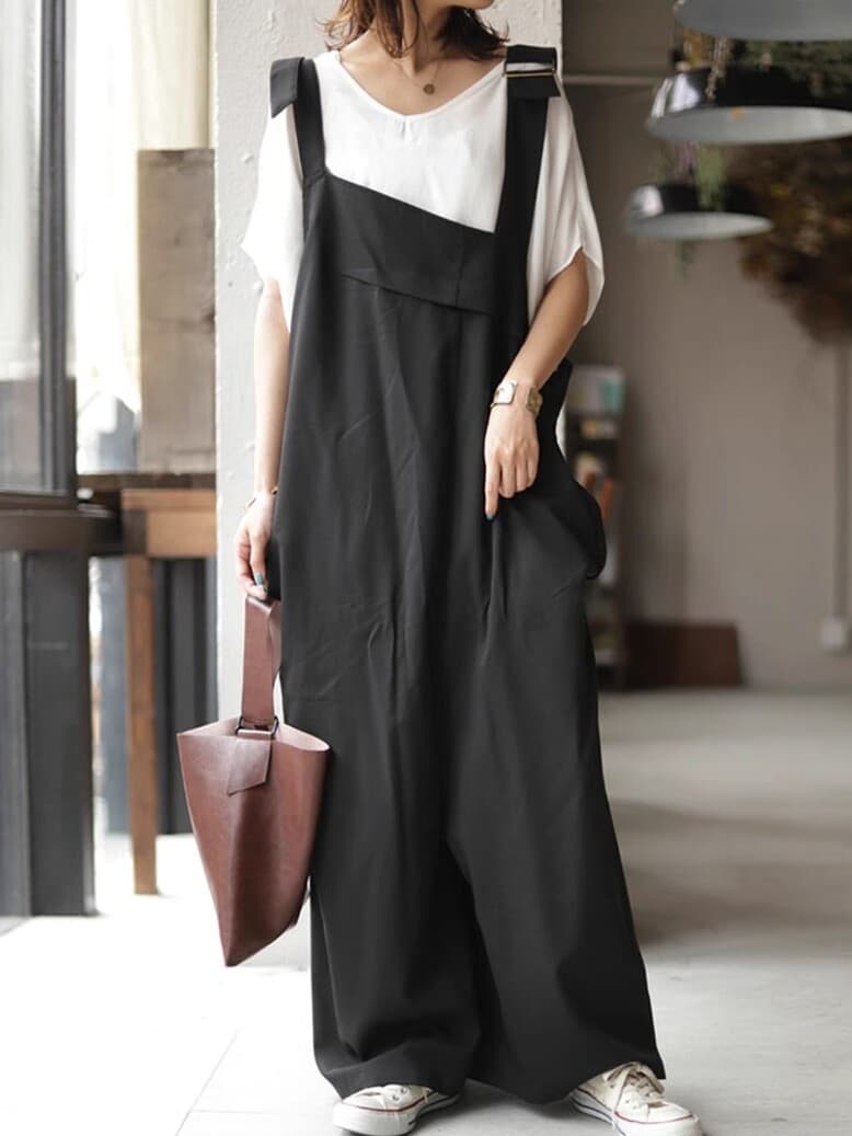 イエベ春/イエベ秋服　ゆったりサロペットパンツ