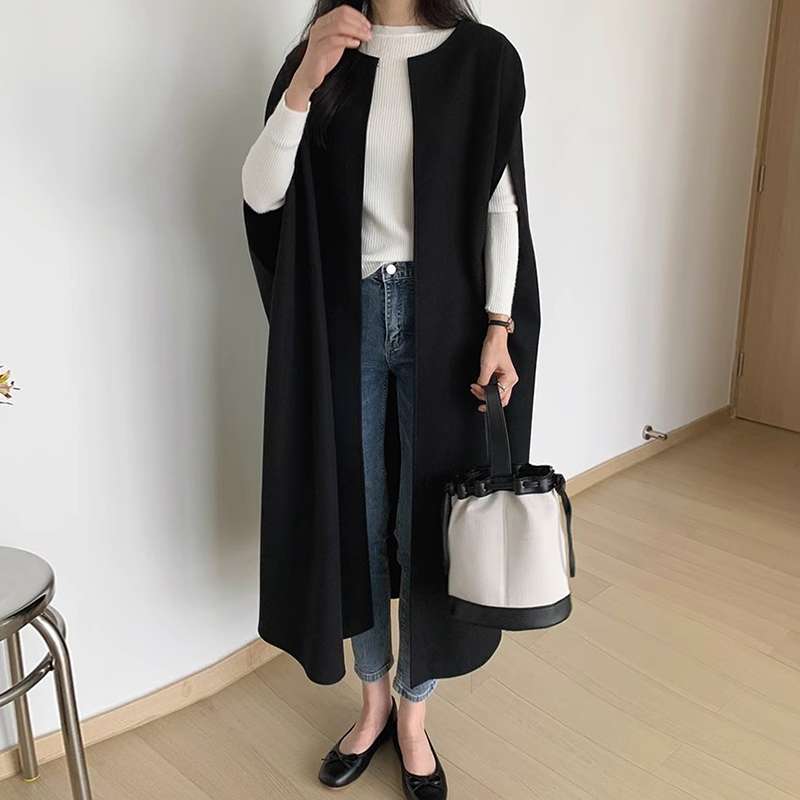 イエベ春/イエベ秋服　なめらかシルエット ケープコート