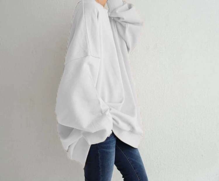 イエベ春/イエベ秋服　ゆったりオーバーサイズ裏起毛スウェット