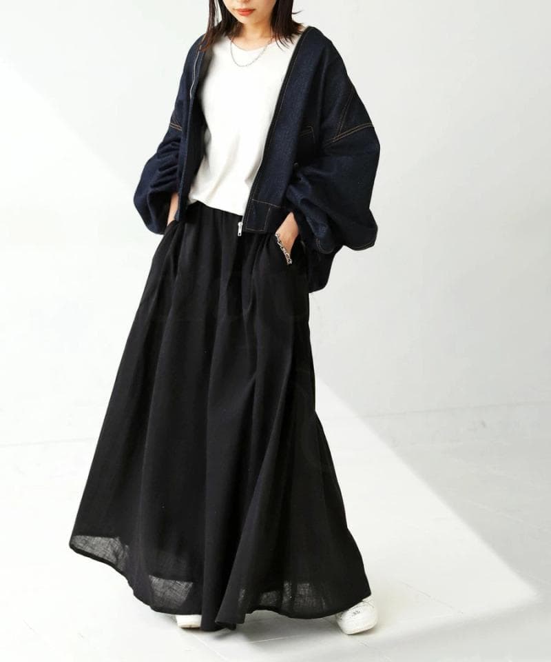 イエベ秋服　贅沢綿使用の極上フレアスカート