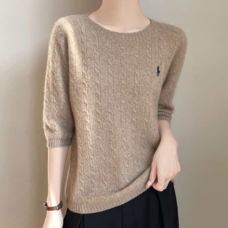 イエベ春/イエベ秋服　ニット半袖トップス