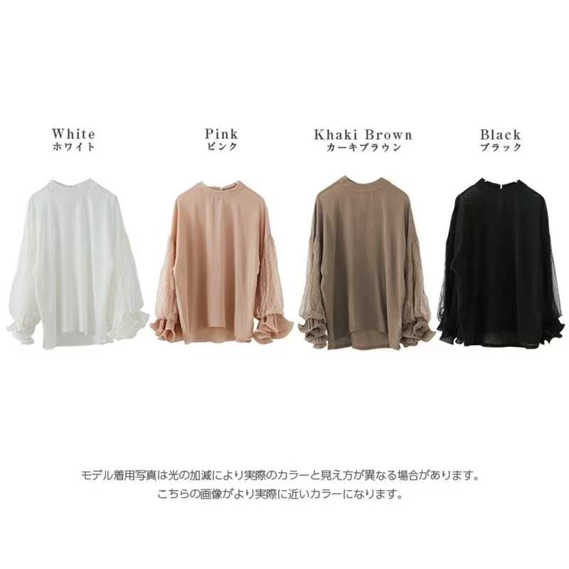 イエベ春/イエベ秋服　シアーボリューム袖ブラウス