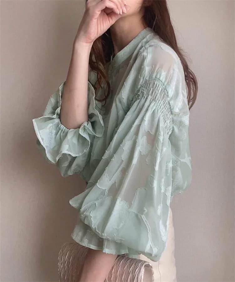 イエベ春/イエベ秋服　花影シアーブラウス