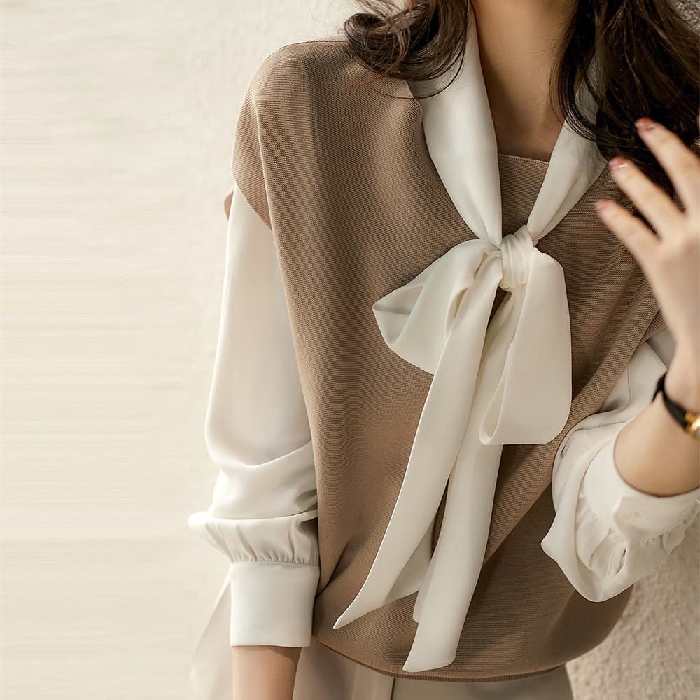 イエベ春/イエベ秋服　フレンチスリーブ サマーニット