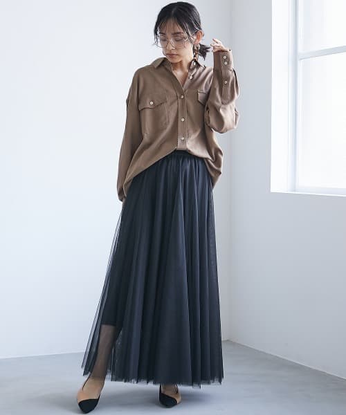 イエベ秋服　チュールレイヤードスカート