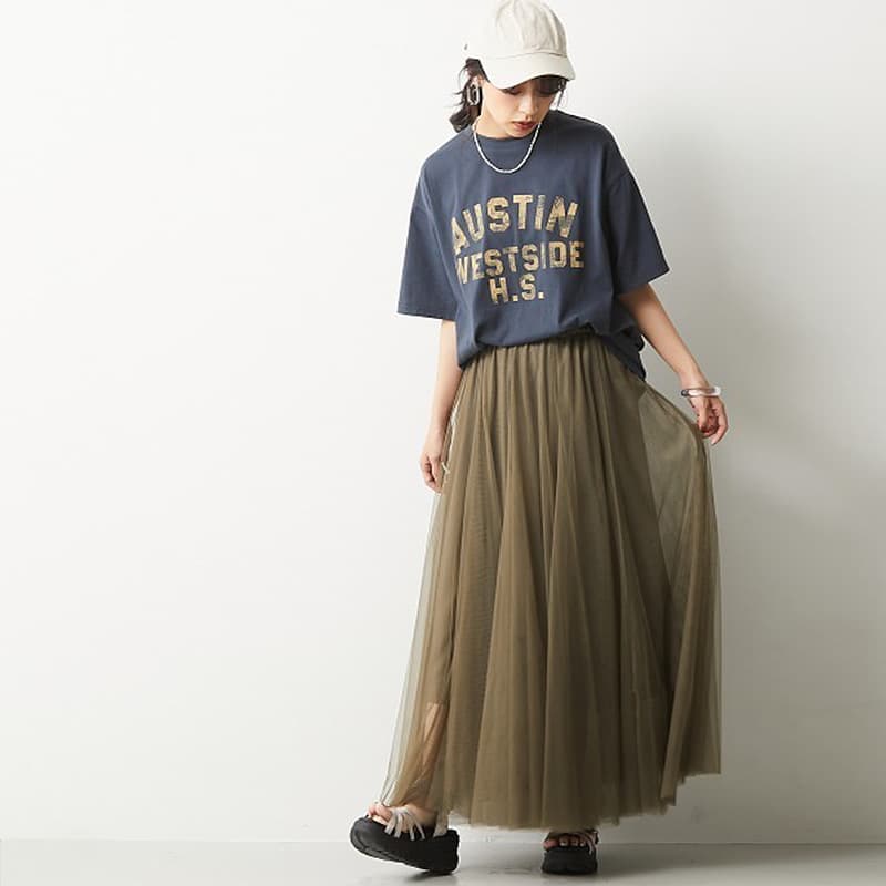 イエベ秋服　チュールレイヤードスカート
