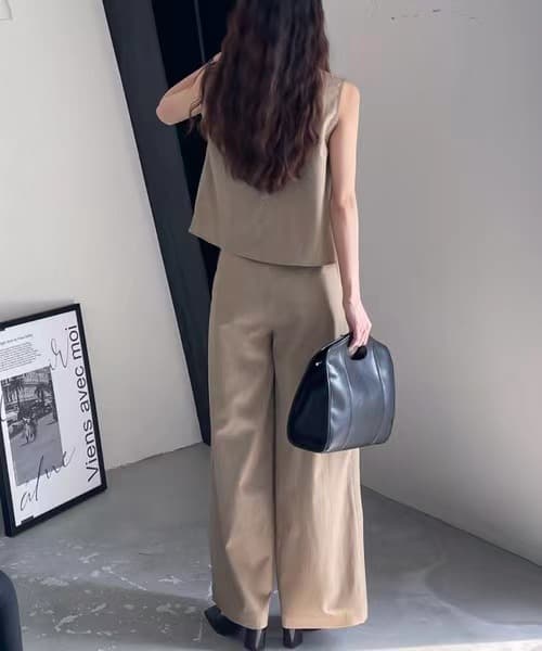 イエベ春/イエベ秋服　ノースリーブパンツセットアップ