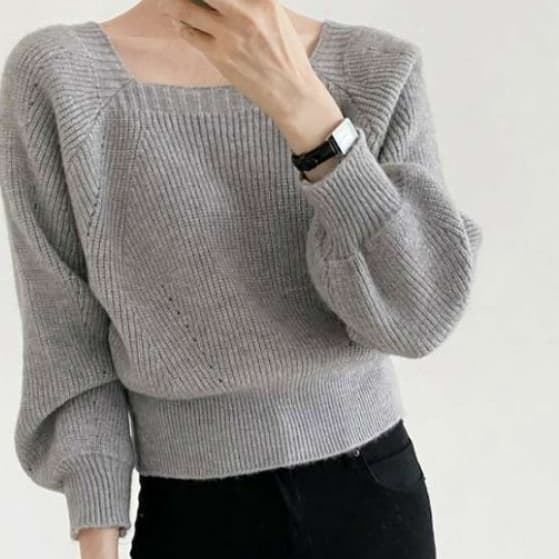 イエベ春/イエベ秋服　ゆったりボートネックニット