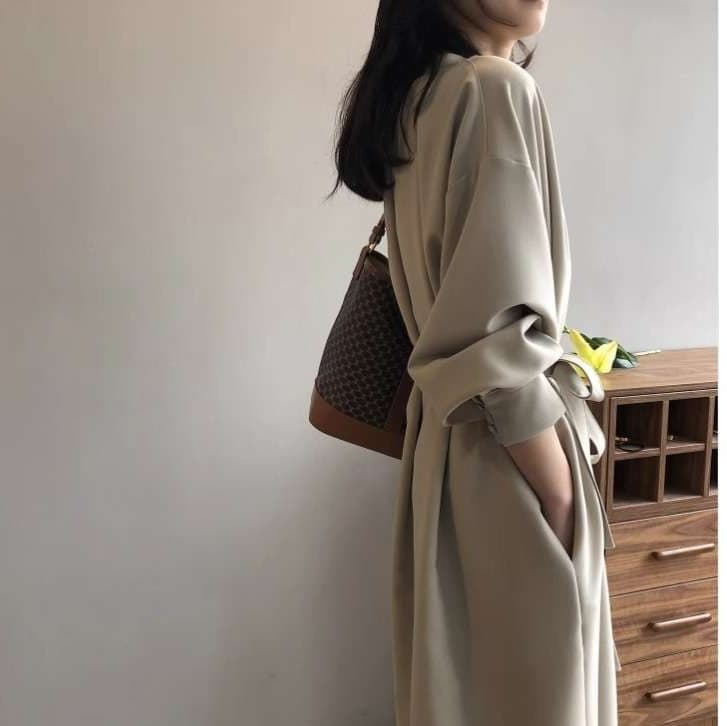 イエベ春/イエベ秋服　上品ラップ風マキシワンピース