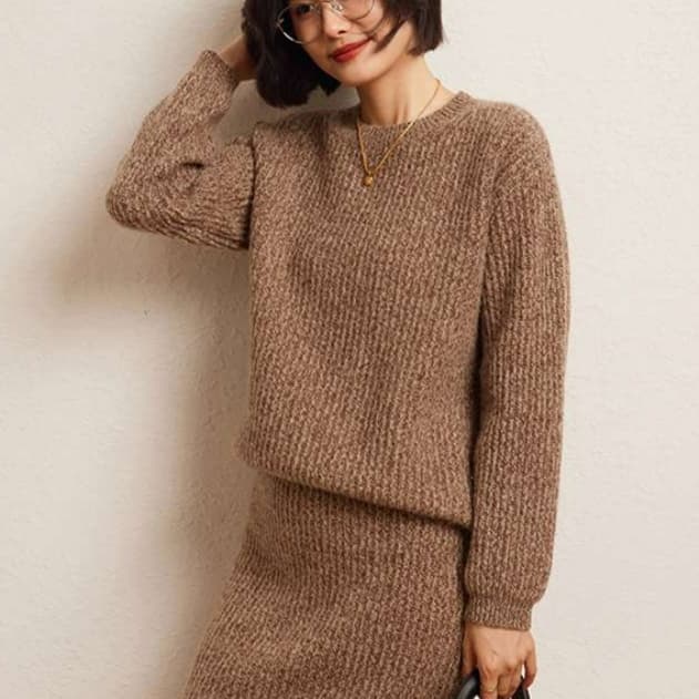 イエベ春/イエベ秋服　クラシカルニットセットアップ