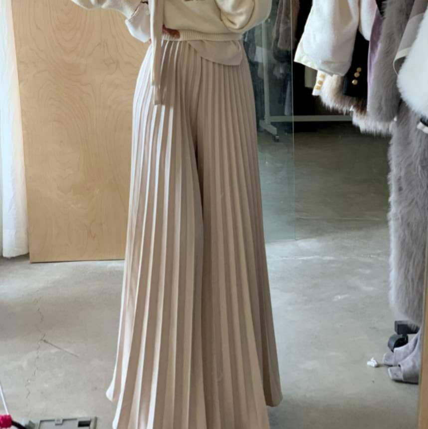 イエベ春/イエベ秋服　優美なプリーツロングパンツ