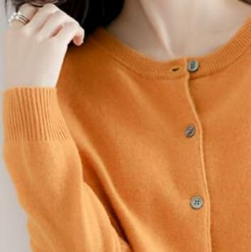 イエベ春/イエベ秋服　シンプル リブ カーディガン