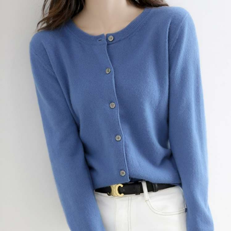 イエベ春/イエベ秋服　シンプル リブ カーディガン