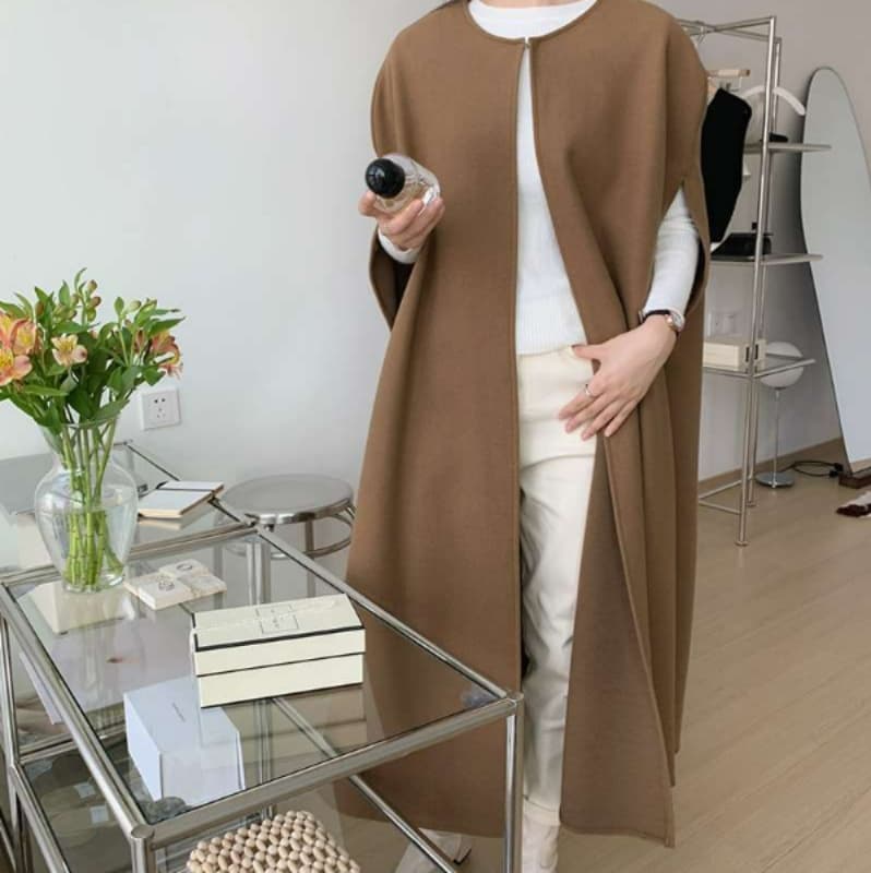 イエベ春/イエベ秋服　なめらかシルエット ケープコート