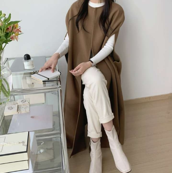 イエベ春/イエベ秋服　なめらかシルエット ケープコート