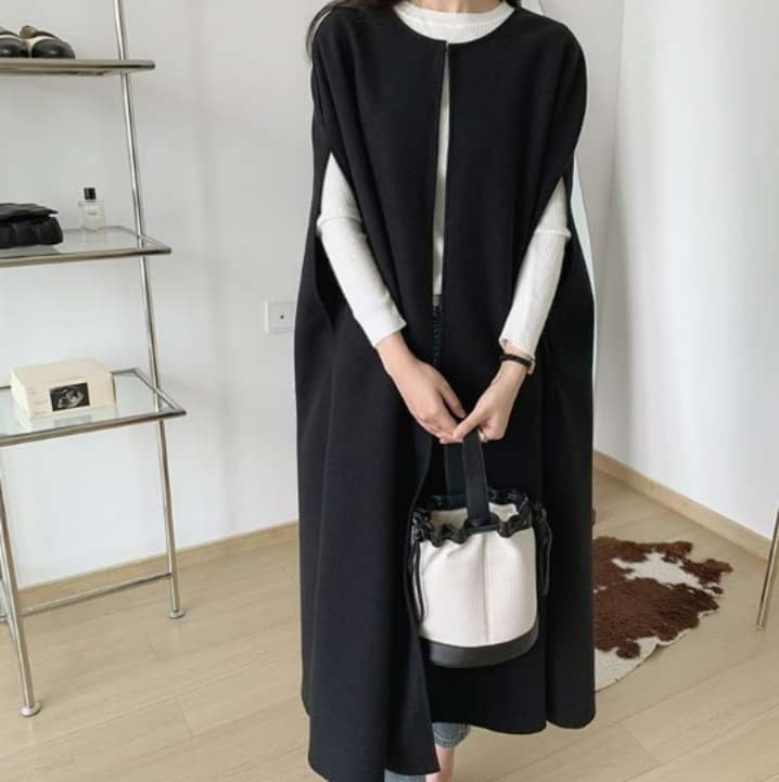 イエベ春/イエベ秋服　なめらかシルエット ケープコート