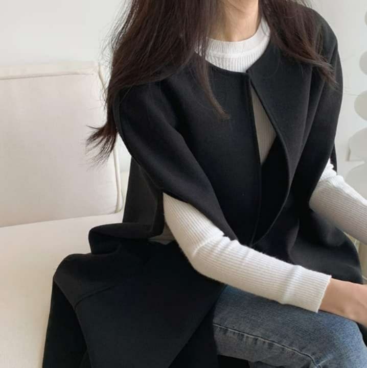 イエベ春/イエベ秋服　なめらかシルエット ケープコート