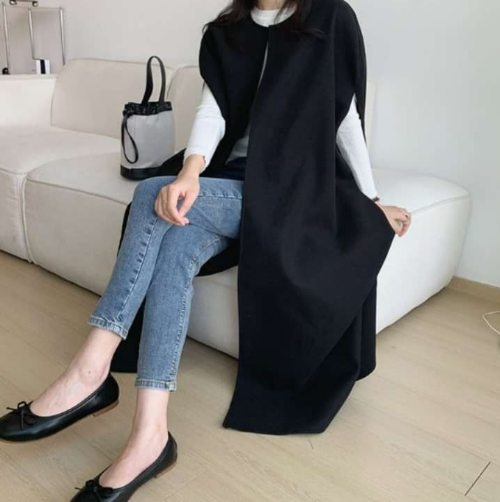 イエベ春/イエベ秋服　なめらかシルエット ケープコート