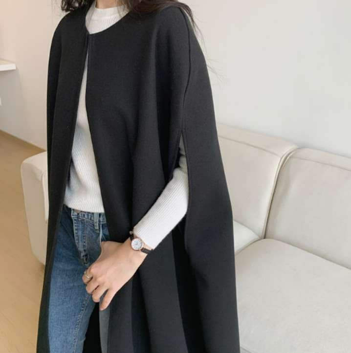 イエベ春/イエベ秋服　なめらかシルエット ケープコート