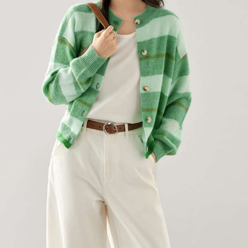 イエベ春服　優美シルエットカーディガン