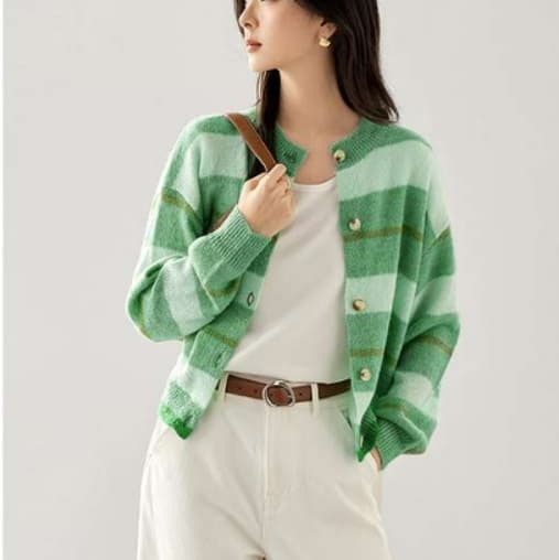 イエベ春服　優美シルエットカーディガン