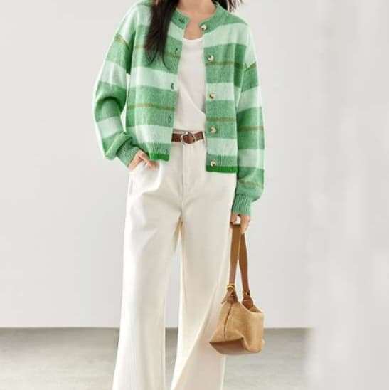 イエベ春服　優美シルエットカーディガン