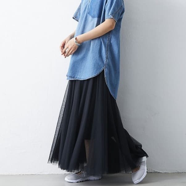 イエベ秋服　チュールレイヤードスカート