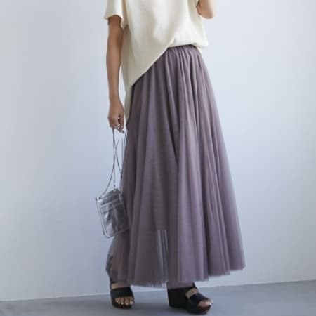 イエベ秋服　チュールレイヤードスカート