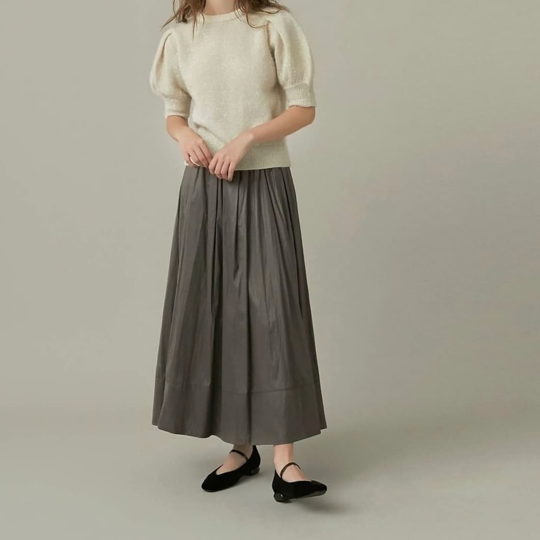 イエベ春/イエベ秋服　ぽわん袖半袖ニット