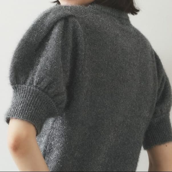 イエベ春/イエベ秋服　ぽわん袖半袖ニット