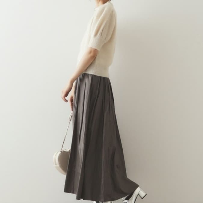 イエベ春/イエベ秋服　ぽわん袖半袖ニット