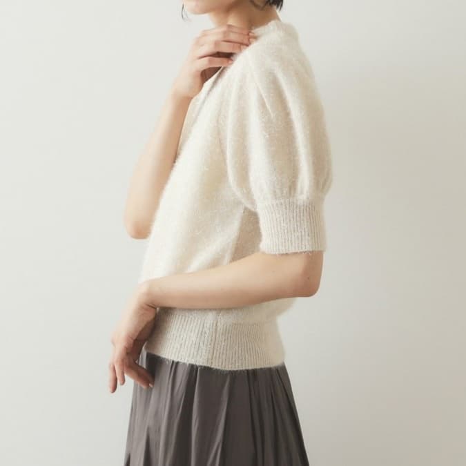 イエベ春/イエベ秋服　ぽわん袖半袖ニット