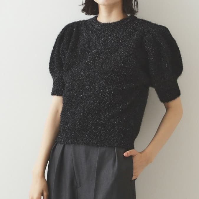 イエベ春/イエベ秋服　ぽわん袖半袖ニット