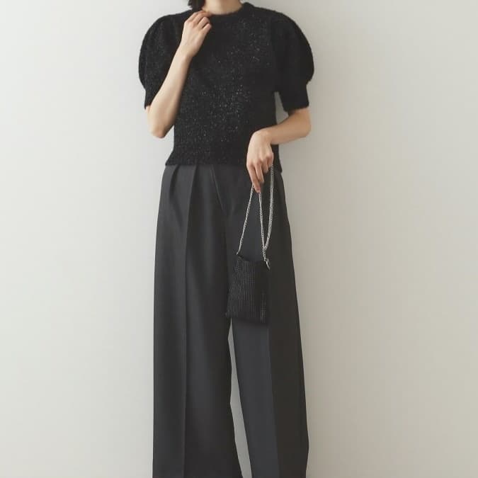 イエベ春/イエベ秋服　ぽわん袖半袖ニット