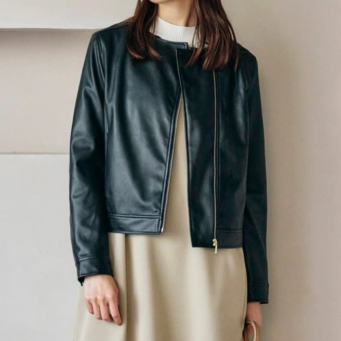 シンプルノーカラーブルゾン