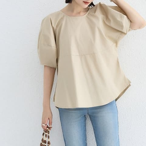 イエベ春/イエベ秋服　ボリューム袖デザインブラウス