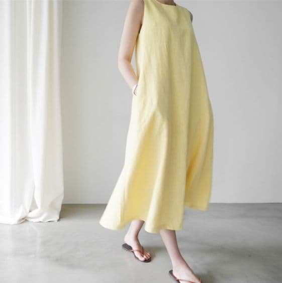 イエベ春/イエベ秋服　フレア シルエット ロング丈 ワンピース