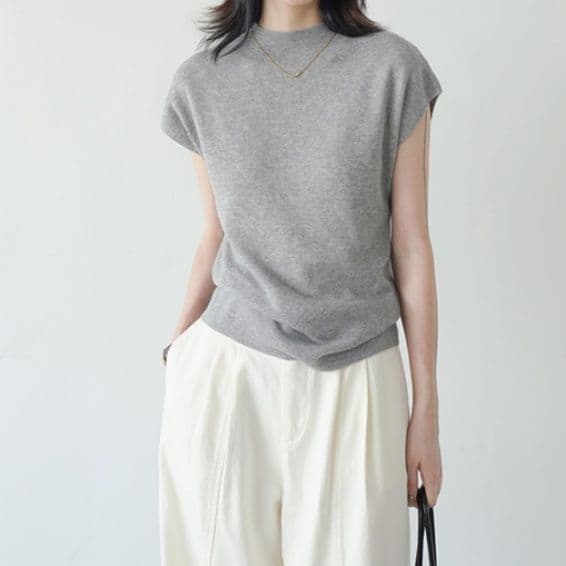 イエベ春/イエベ秋服　ほっそり見せ長身キャップスリーブ