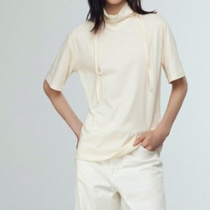 イエベ春/イエベ秋服　ドローストリング ハイネックプルオーバー