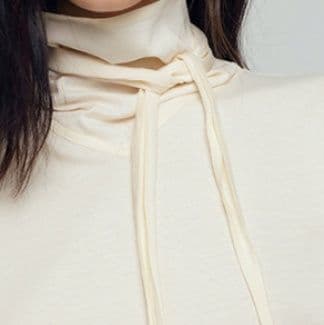イエベ春/イエベ秋服　ドローストリング ハイネックプルオーバー