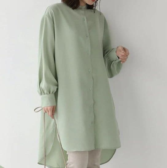 イエベ春/イエベ秋服　ロング丈ボリュームシャツ