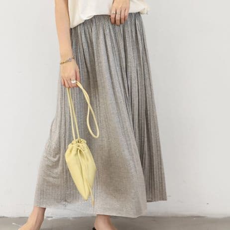 イエベ春/イエベ秋服　優雅な揺れ感 ロングプリーツスカート