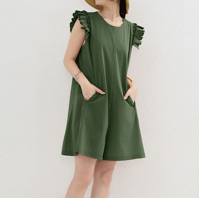 イエベ秋服　プリーツ袖オールインワン
