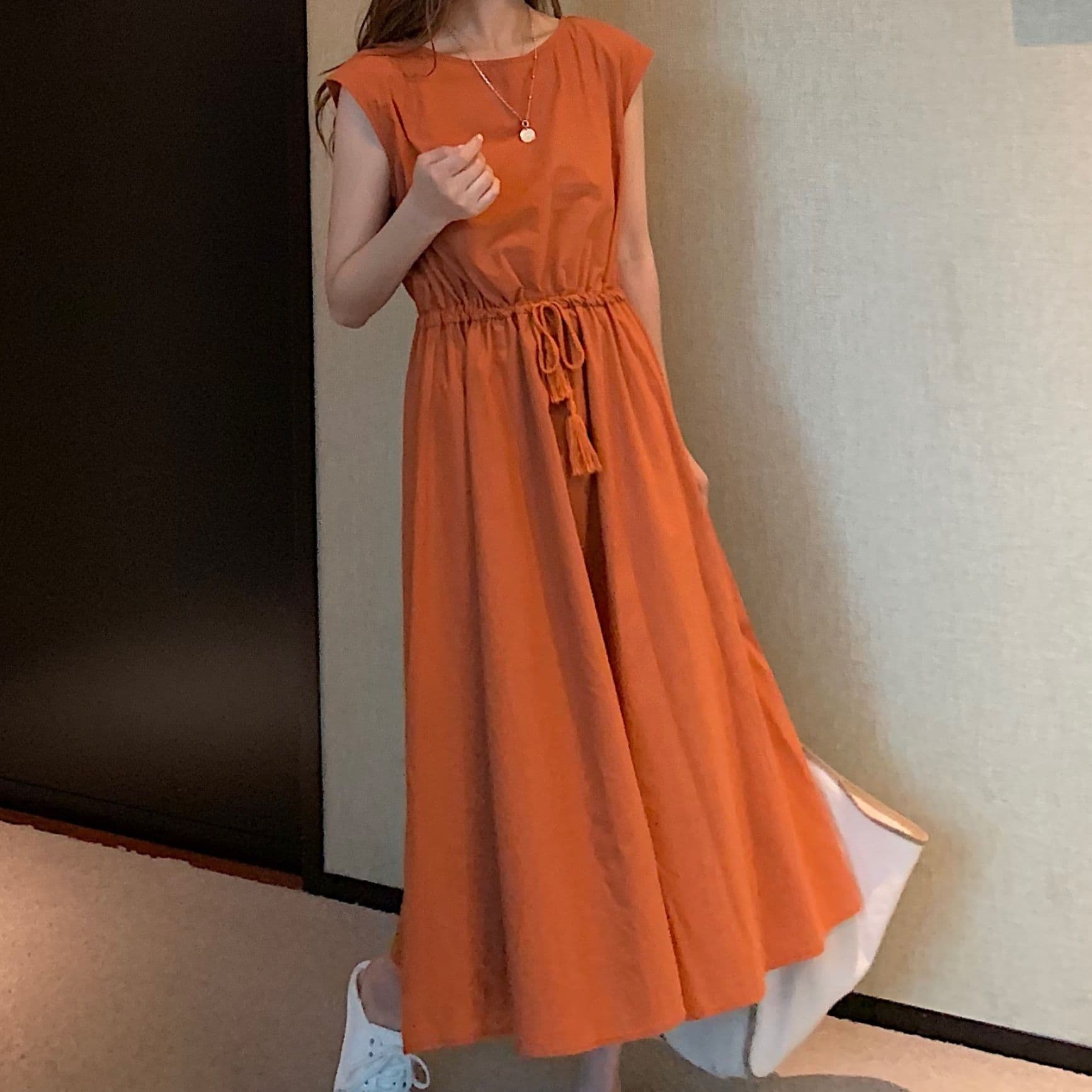 イエベ春/イエベ秋服　優美な佇まい フレアロングワンピース