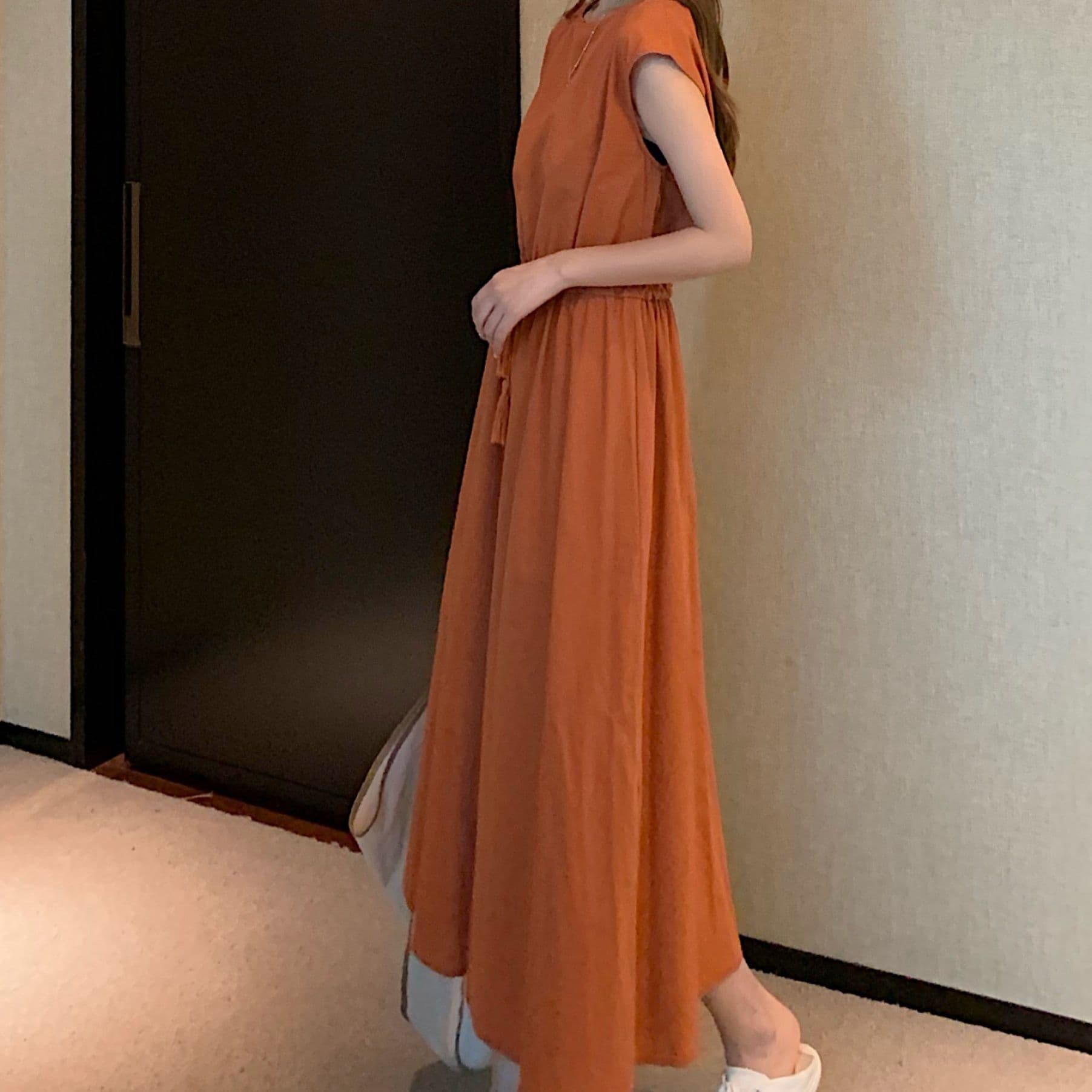 イエベ春/イエベ秋服　優美な佇まい フレアロングワンピース